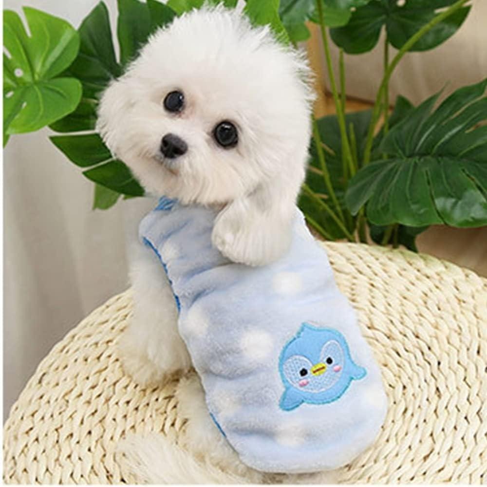 Blue Cloud Penguin‎ Plush Pet Vest Fleece Dog Sweater Size XL Animal Clothes